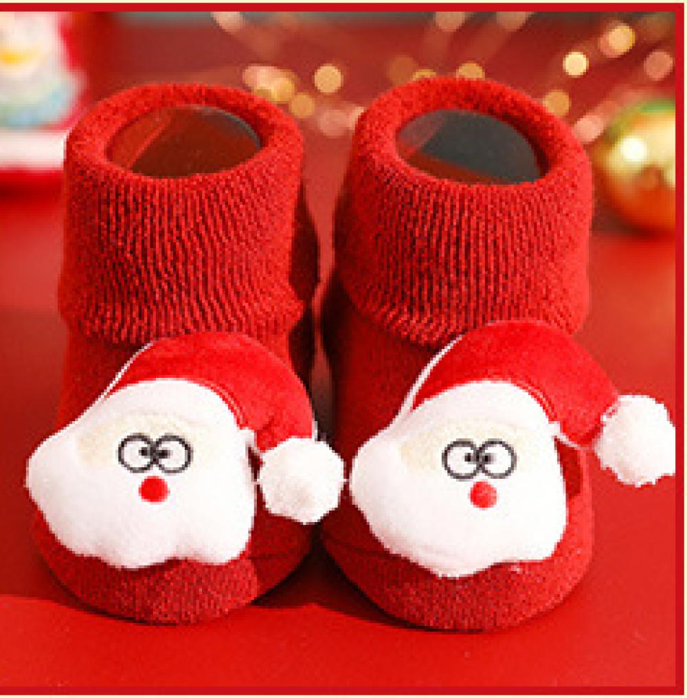 Autumn and Winter Terry Thickened Baby Socks Non-Slip Baby Floor Socks Children Christmas Socks Newborn Cartoon Doll Socks Baby Wholesale