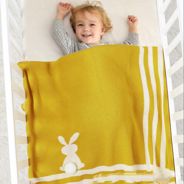 Spring Autumn Stereo Bunny Baby Knit Blanket Baby Blankets Wholesalers
