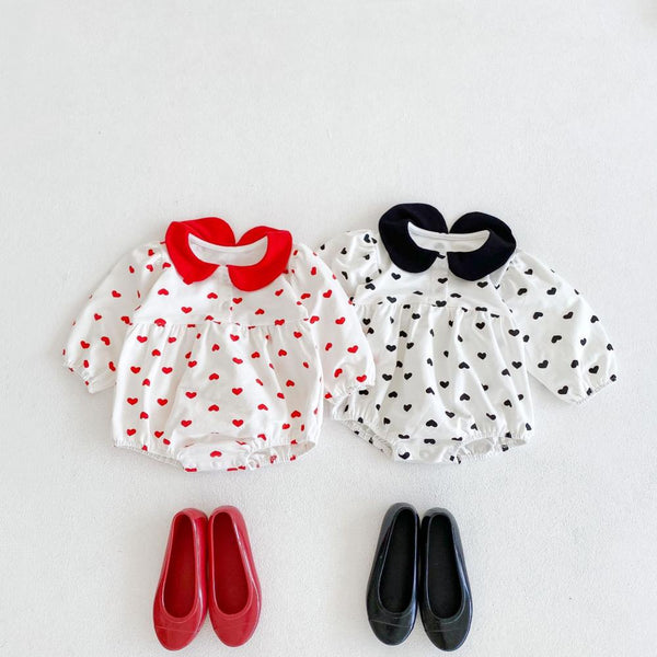 Spring and Autumn Girls Baby Love Long-sleeved Romper Wholesale Baby Clothes