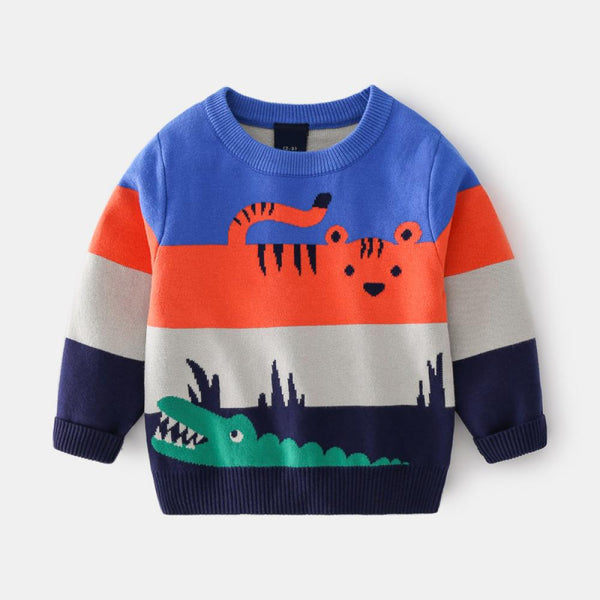 Boys Winter Cartoon Jacquard Sweater Wholesale Boys Clothing Suppliers