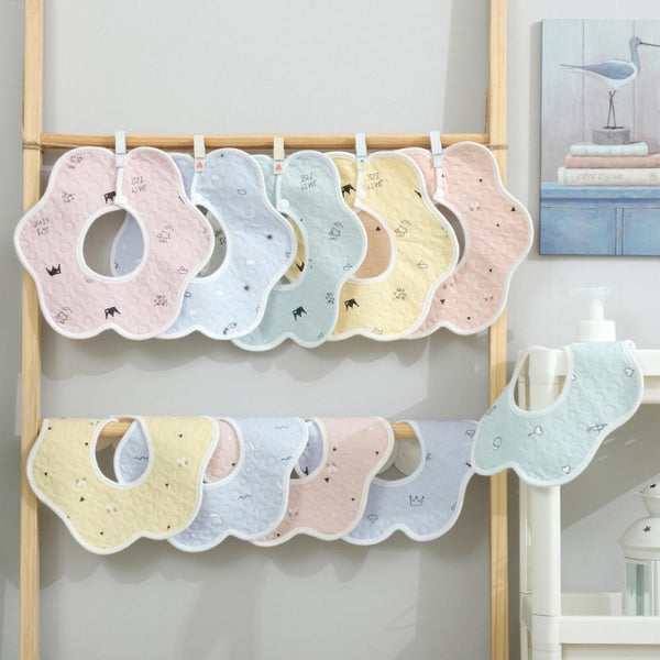 5PCS Baby Bib Cotton Yarn Soft 360 Degree Thin Saliva Towel Wholesale