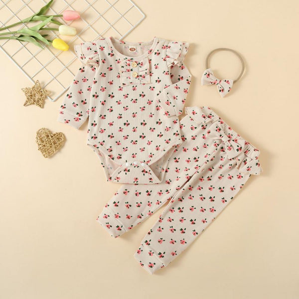 Baby Girls Autumn Print Long-sleeve Two-piece Set Wholesale Girls Clothes