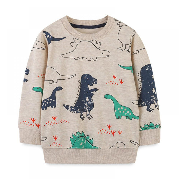 Western-style Toddler Boys Autumn Pullover Cute Print Top Wholesale Boys Clothes