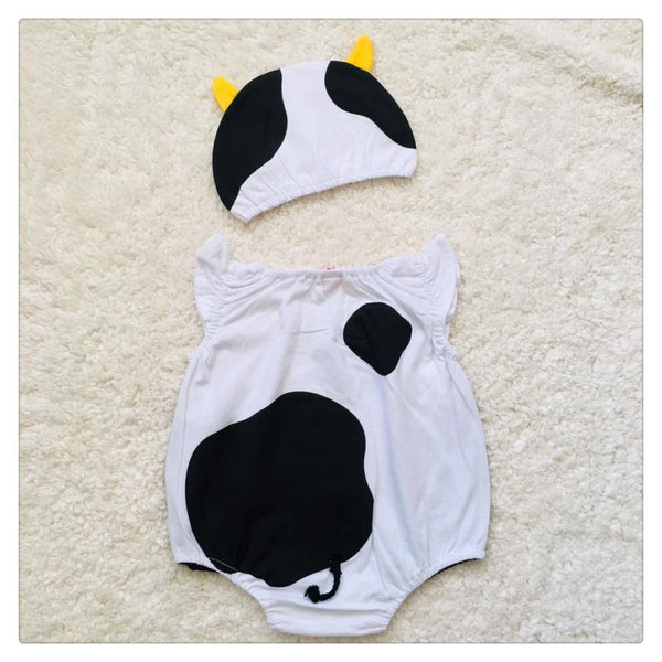 Baby Romper ROMPERS Baby Short-Sleeved Summer Knit Clothes Jumpsuit Air Conditioning Cow Bag Fart Baby Accessories Wholesale