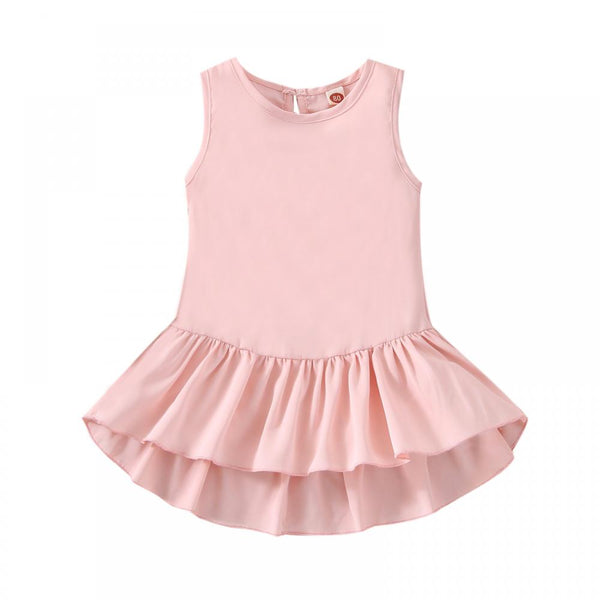 Baby Girls Summer Sleeveless Pink Dress Babywear Wholesale