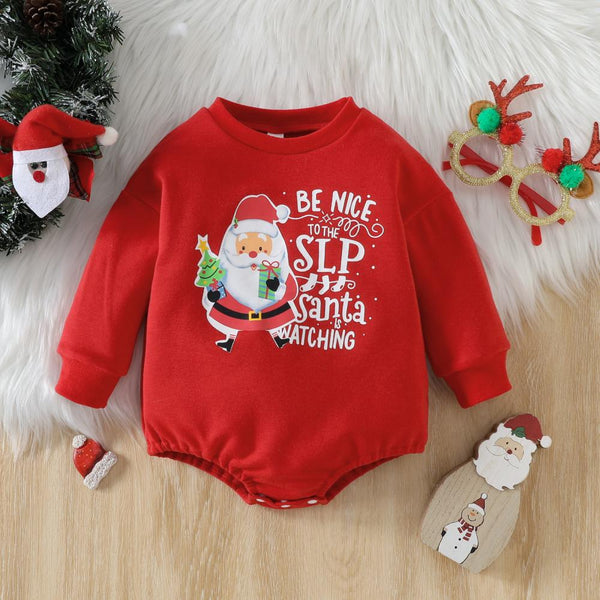 Christmas Cartoon Print Baby Romper Wholesale Baby Clothes