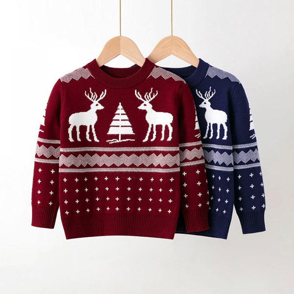 Winter/Autumn Girls Elk Pullover Christmas Sweater Wholesale Girls Clothes