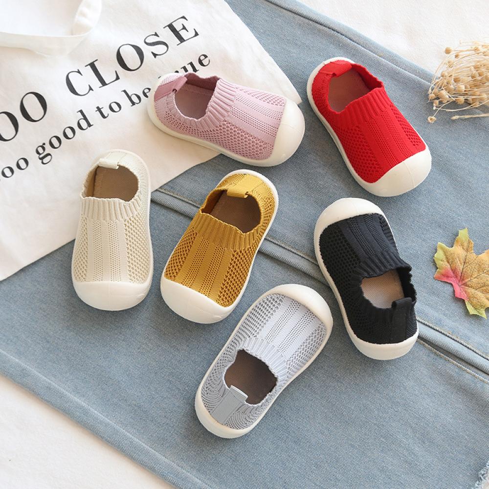 Baby And Toddler Unisex Shoes Solid Woven Breathable Soft Soled Sneakers Walking Shoes Wholesale Baby Shoes Suppliers