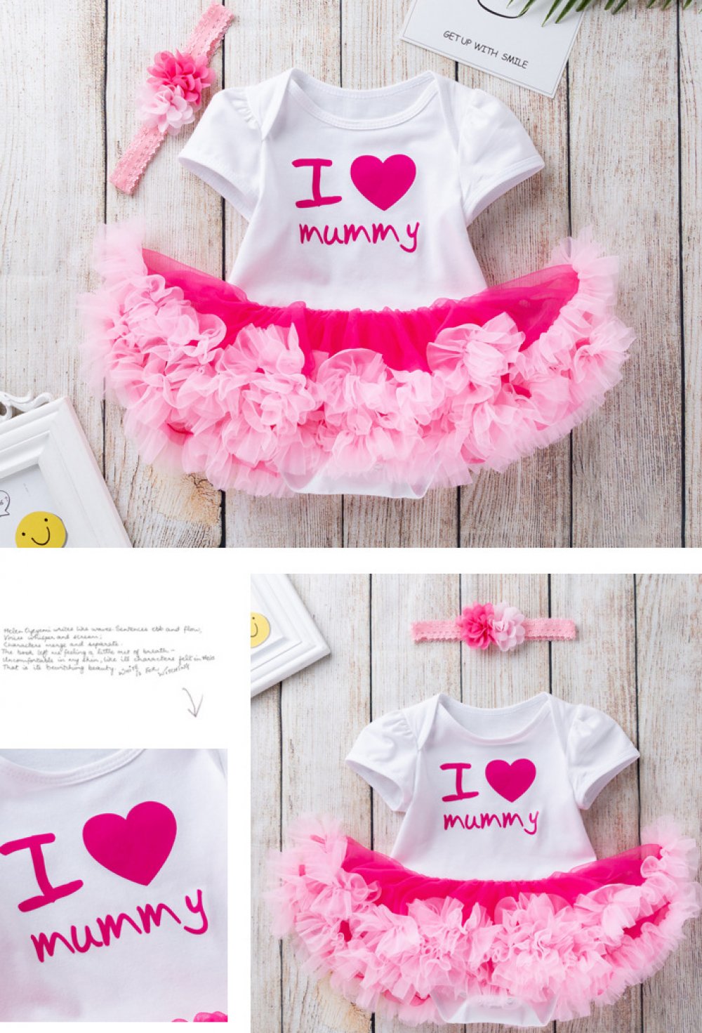 Best Selling Mother's Day Baby Clothes 0-2 Y  Baby Children's Skirt Soft Yarn Romper Skirt Headdress Two-piece Set Wholesale Baby Clothes