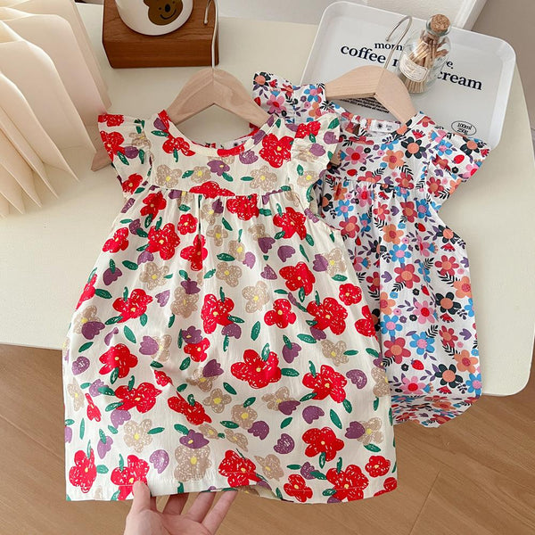 Children's Foreign Style Floral Skirt Summer Girls Dress Wholesale