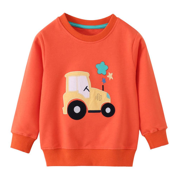 Unisex Boys Girls Car Printed Top Girl Boutique Clothing Wholesale