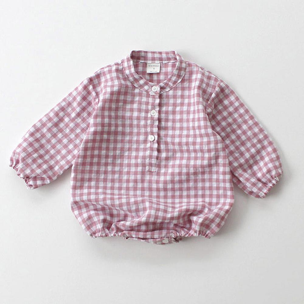 Baby Boy And Girl Long Sleeve Plaid Jumpsuit Wholesale Baby Clotehs
