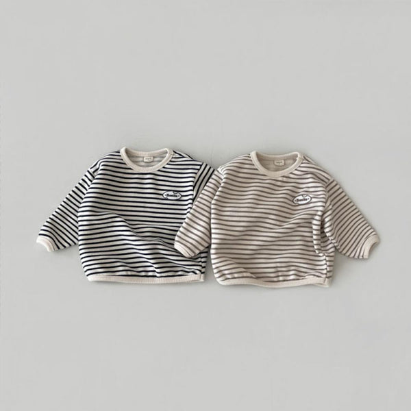 Spring And Autumn Stripe Long Sleeve Casual T-shirt For Boys And Girls Wholesale Baby Clothing