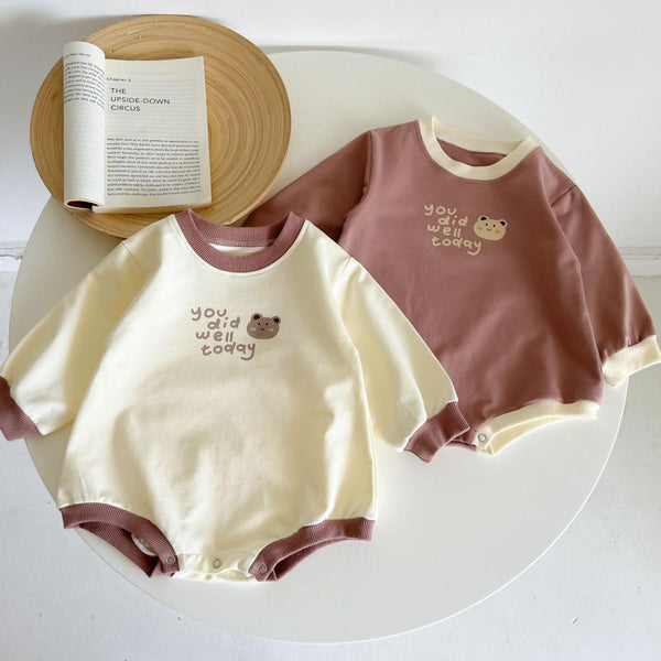 Autumn Newborn Baby Cotton Western Style Bear Long Sleeve Romper Wholesale