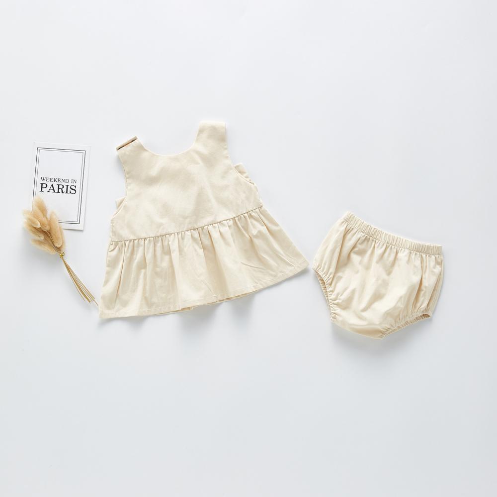 Baby Girls Set Summer Bow Knot Sleeveless Tank Top + Shorts Two-piece Set Wholesale Baby Clothes Online