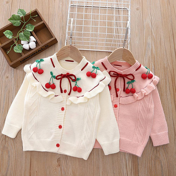 Girls Sweater Cardigan Children's Clothing Knitted Sweater Coat Wholesale