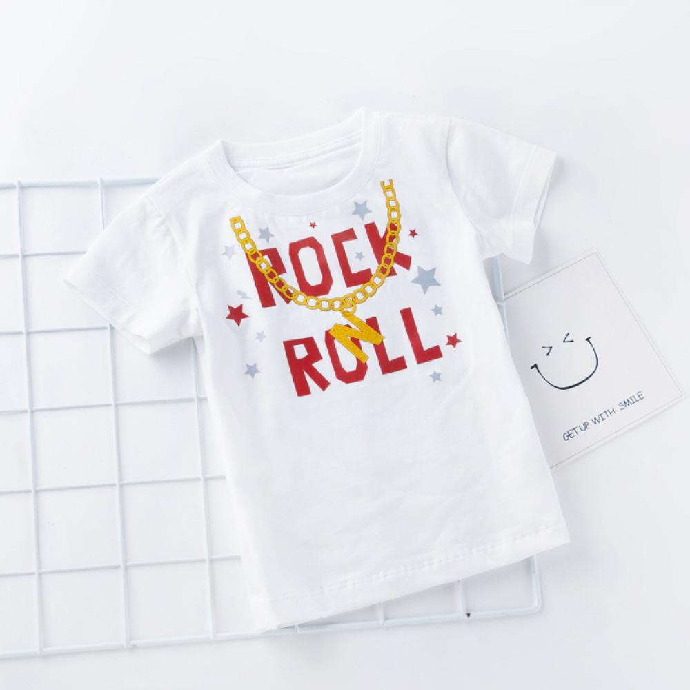 2-7Y Boys And Girls 100% Cotton T-shirt Summer Korean Version Cartoon Printing Short-sleeved Tops Wholesale Kids Clothing