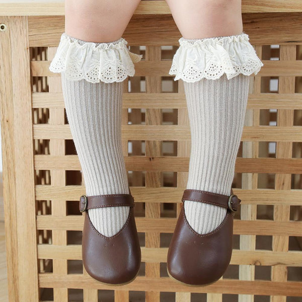 2pcs Baby and Toddler Girls Mid-calf Length Socks Lace Princess Socks Girl Accessories Wholesale