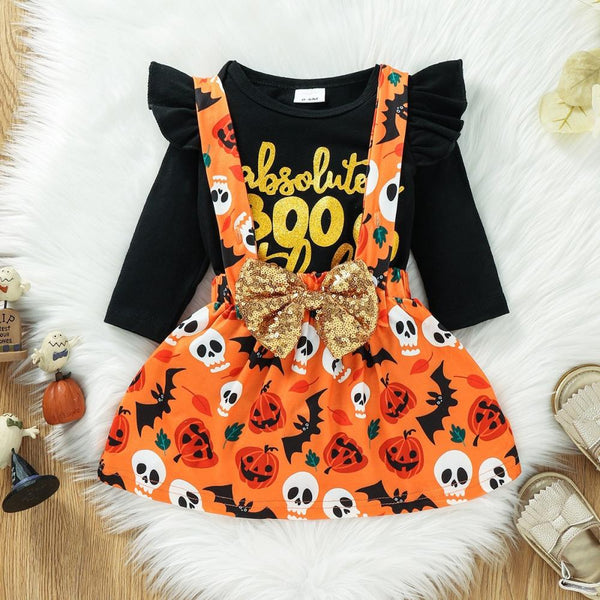 Newborn Baby Girls Holloween Letter Romper Boutique Baby Clothes Wholesale