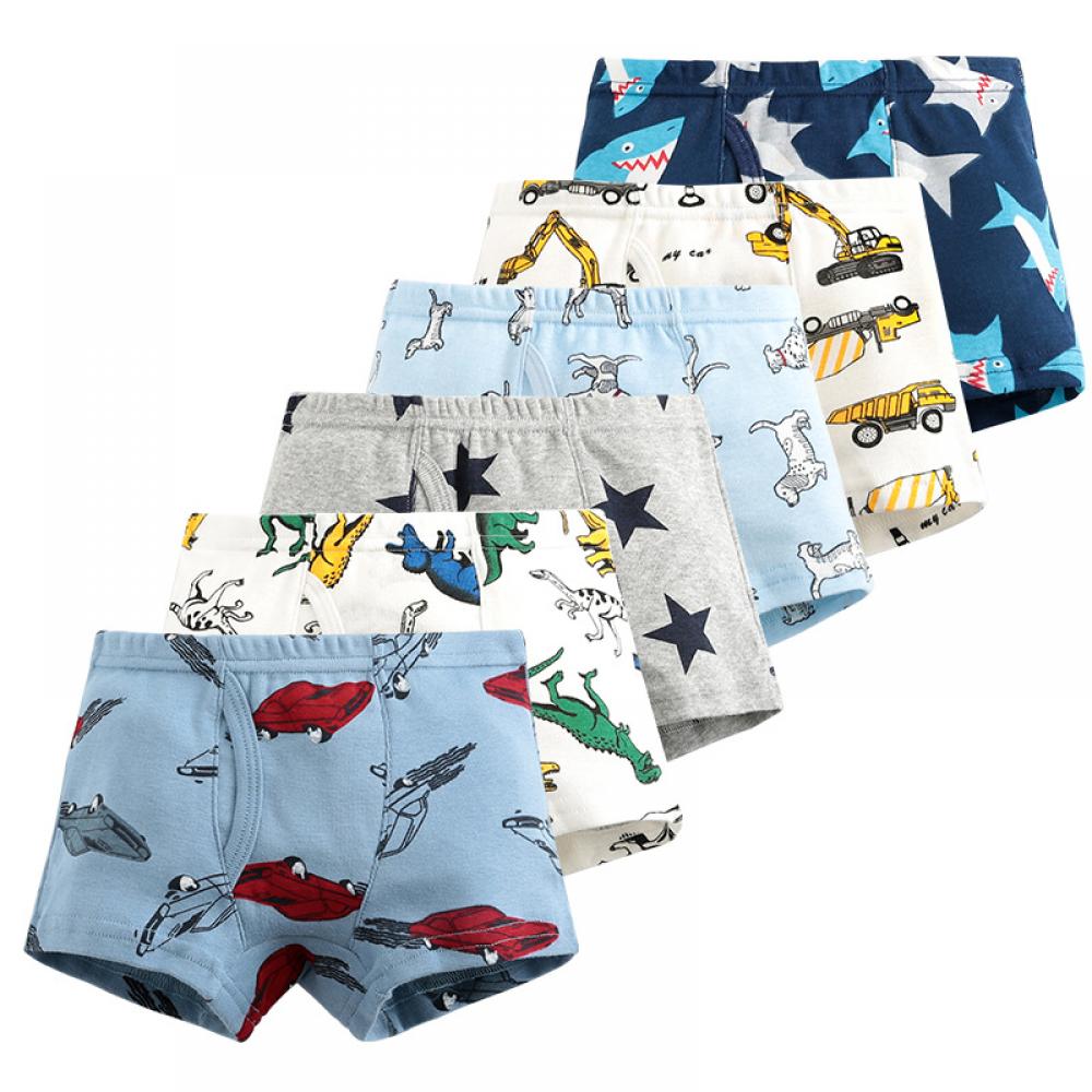 Boys' Toddler 3-Pack Cartoon Dinosaur Print Cotton Super Soft Boxer Briefs Wholesale Clothing For Boys