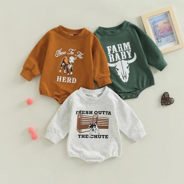Autumn Boy Cartoon Print Triangle Romper Baby Clothes In Bulk