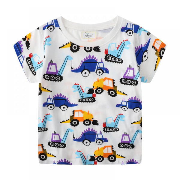 Boys Summer Dinosur Printed Top Boy Summer Outfits