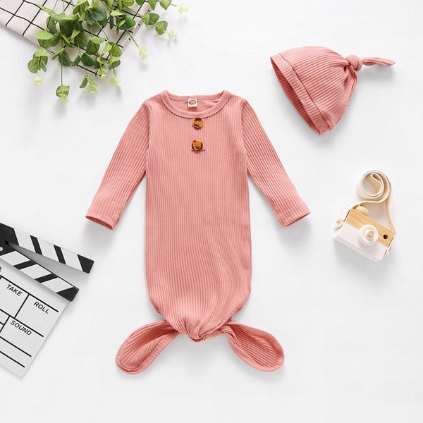 Newborn Pit Strip Long-sleeved Sleeping Bag With Hat Two-piece Spring And Autumn Baby Sleeping Bag Wholesale