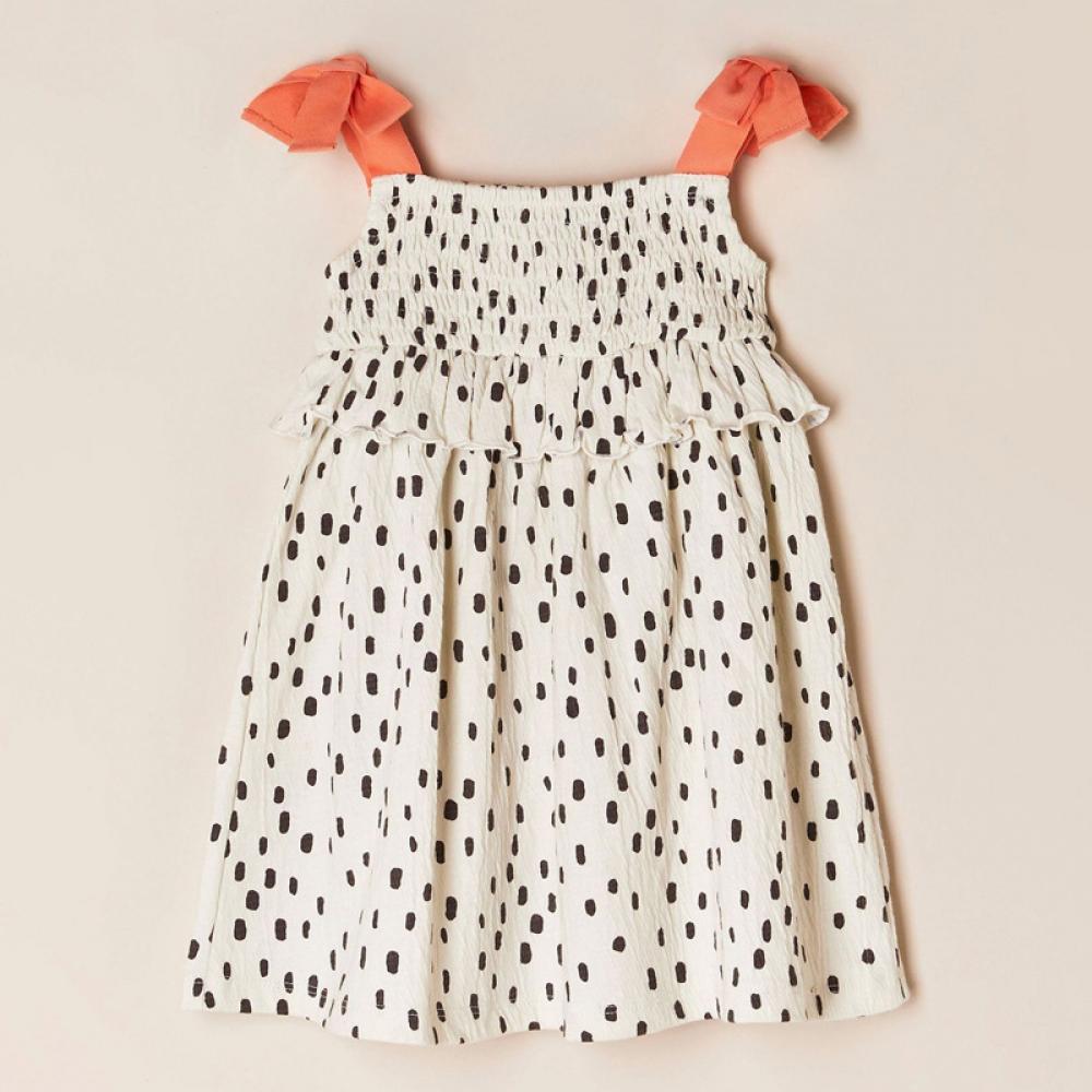 Toddler Girls Dress Dot Printed Sleeveless Dress Wholesale Baby Girl Clothes
