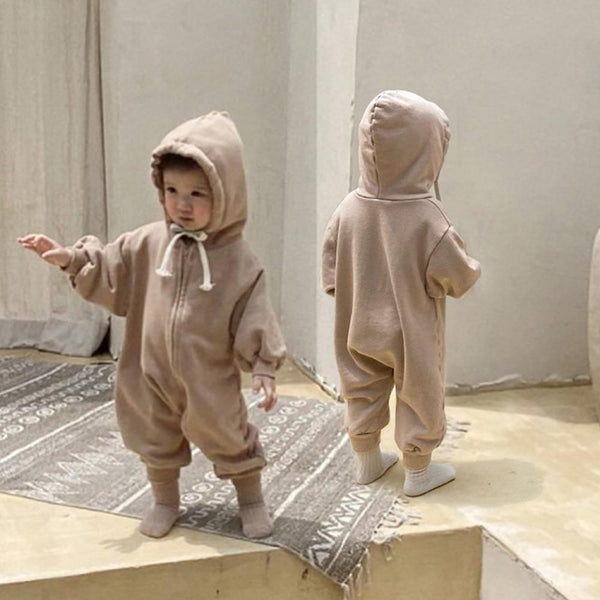 Winter Baby Hooded Zipper Jumpsuit Wholesale Baby Clothes