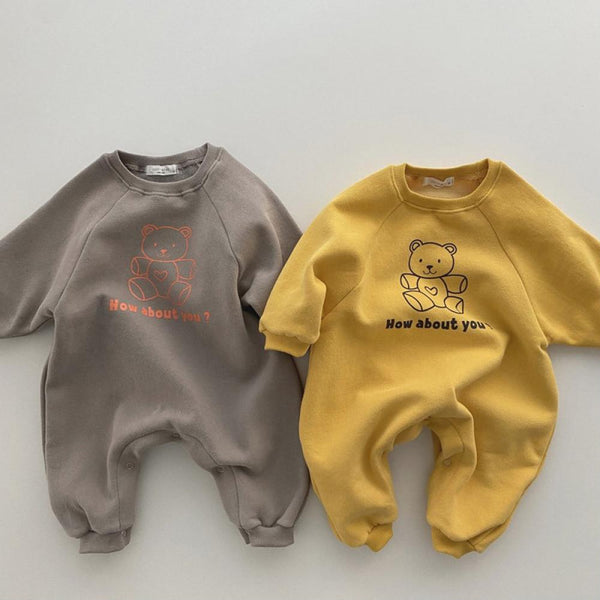 Baby Boy And Girl Bear Autumn Spring Long Sleeve Jumpsuit Sweater Wholesale