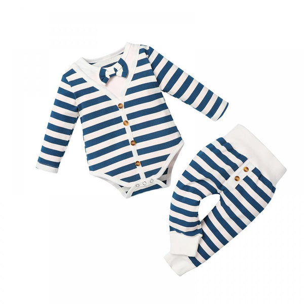 Newborn Baby Boys Gentle Stripe Romper + Pants Set Buy Baby Clothes Wholesale