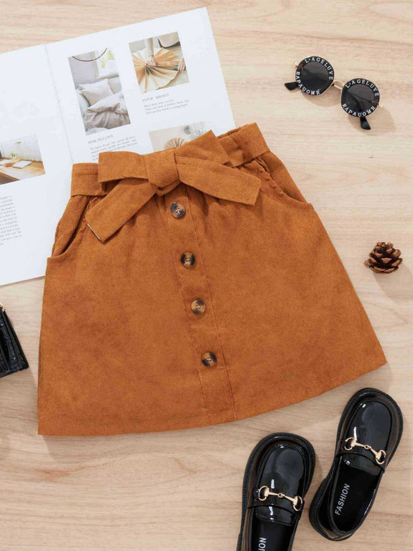 Spring And Summer Girls Corduroy Straps Solid Color Children's A- Line Skirt Wholesale Girls Clothes