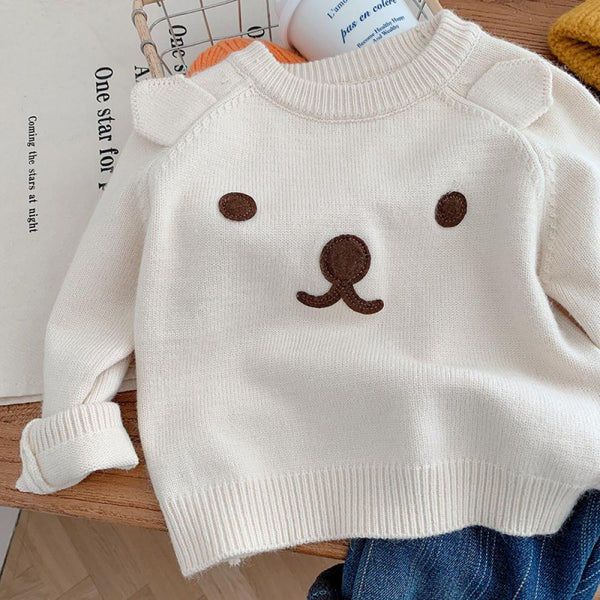 Children's Bear Sweater Girls Cartoon Knitted Shirt Boys Pullover Wholesale