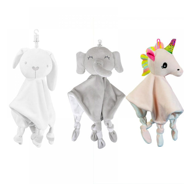 Cartoon Elephant Rabbit Baby Security blanket Wholesale Baby Bib
