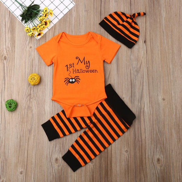 Halloween Boys and Girls Baby Alphabet Print Short Sleeve Romper Suit Baby Wholesale Clothes