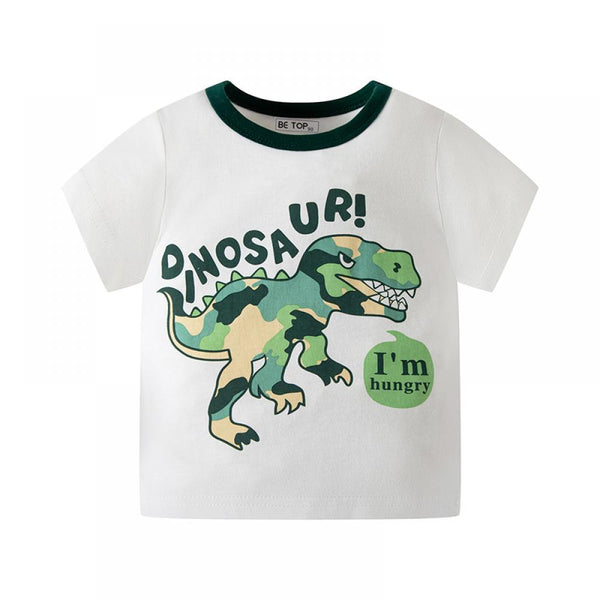 Summer Children's Wear Dinosaur Cartoon Children's Short-sleeved T-shirt Wholesale