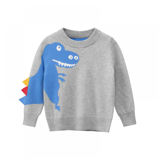 Autumn Winter Sweater Dinosaur Boy Knitted Bottoming Shirt Wholesale Boy Boutique Clothing