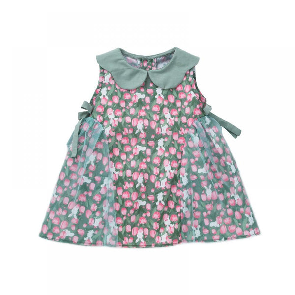 Baby And Toddler Girls Summer Sleeveless Floral Dress Babywear Wholesale