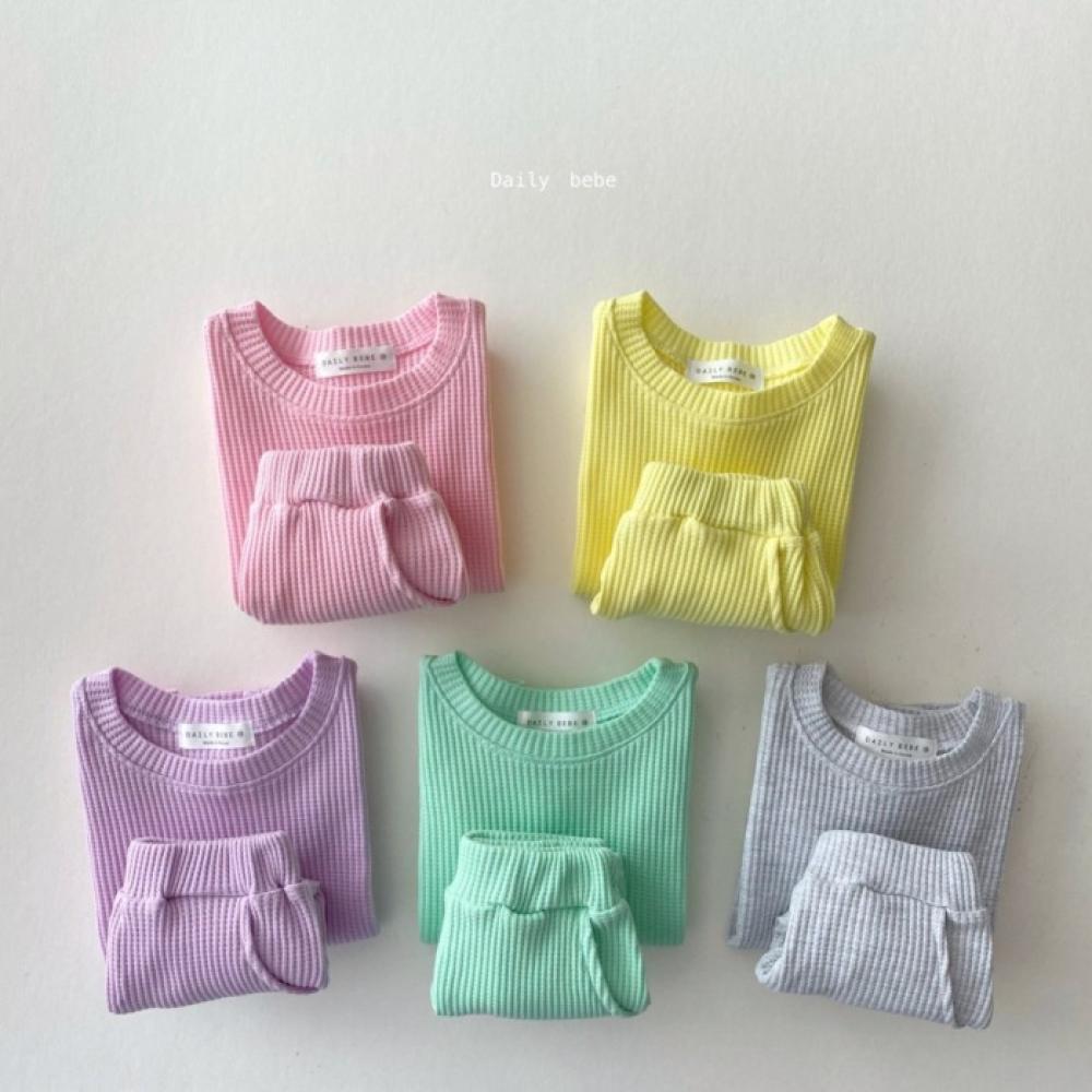 Baby Boys And Girls Set Korean Version Summer Candy Color Suit Pure Cotton Two-piece Suit Wholesale Baby Clothes