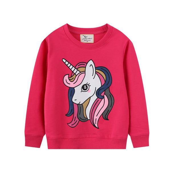 New Western-style Boys And Girls Long-sleeve Unicorn Top Wholesale Kids Clothes