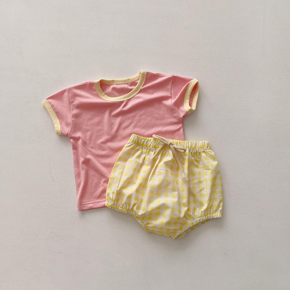 Baby And Toddler Summer Top N Plaid Shorts Set Baby Wholesale