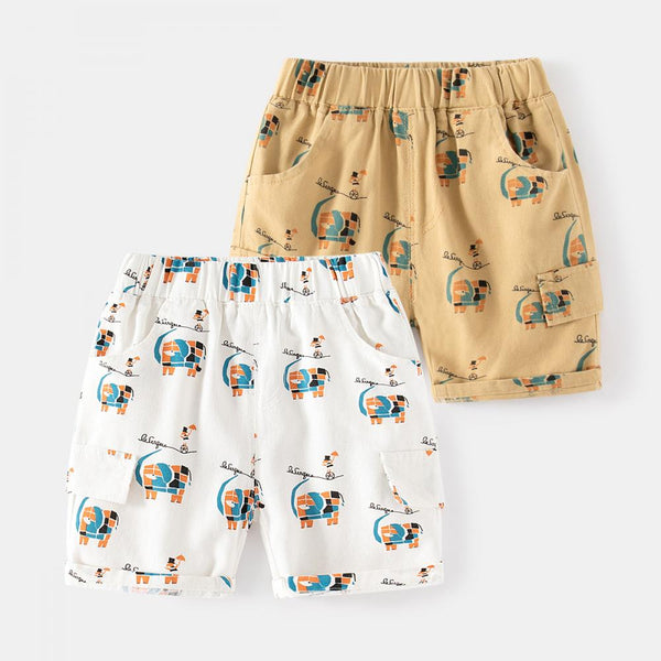 Children's Casual Pants Cartoon Geometry Elephant Boys Pants Summer Outdoor Sports Pants Wholesale