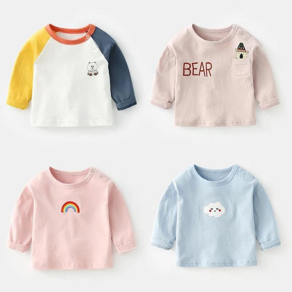 T-shirt Cotton Bottoming Shirt Boys And Girls Autumn Wholesale Baby Girl Clothes