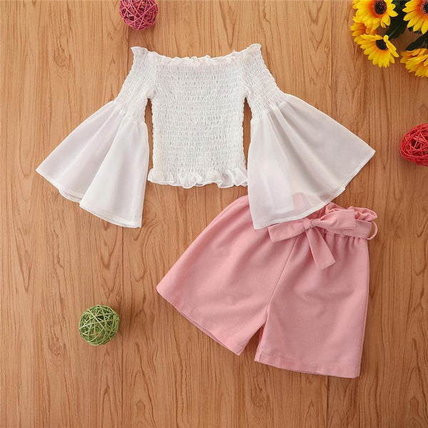 Girls Leisure Top and Shorts Set Wholesale Baby Girl Clothes