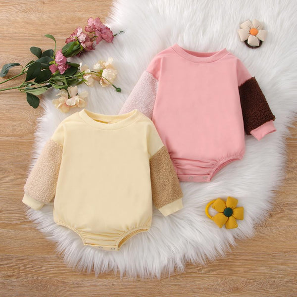 Unisex Baby Autumn Solid Color Romper Wholesale Baby Clothes