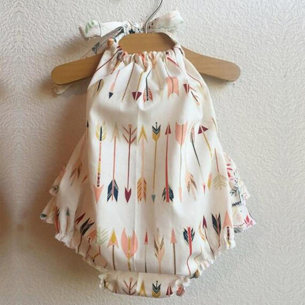 INS Summer Print Halter Neck Sleeveless Baby Romper Wholesale Baby Clothing