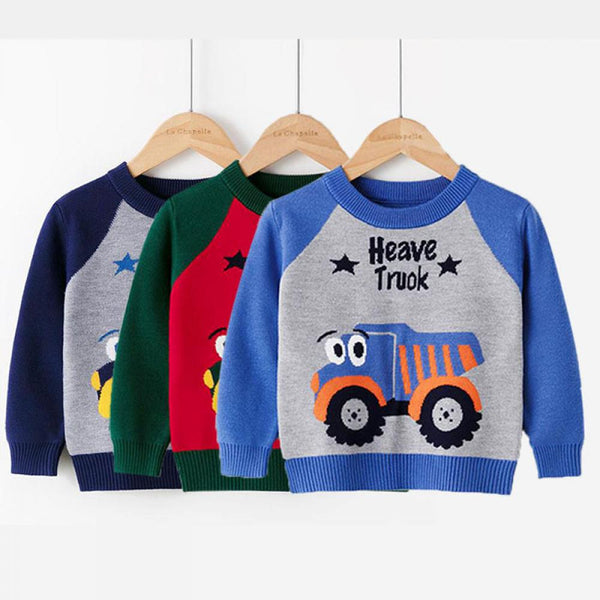 Winter Boys Cartoon Car Pullover Sweater Wholesale Boys Clothes
