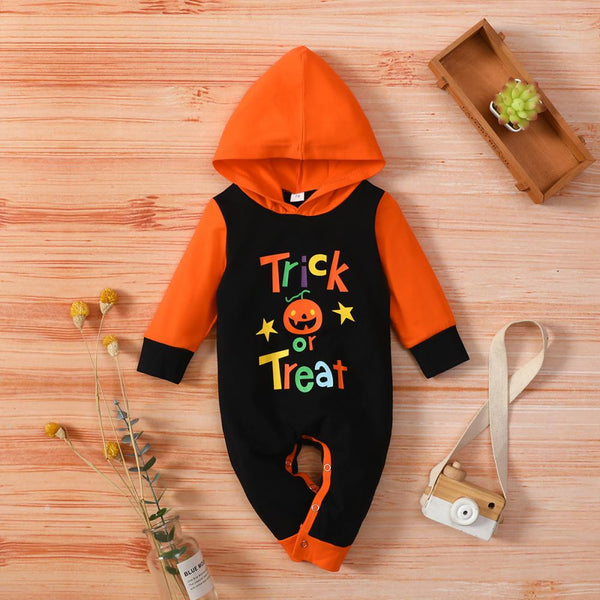 Halloween Pumpkin Baby Hooded Jumpsuit Wholesale Baby Boy Romper