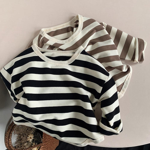 Toddler Girls Bottoming Shirts Spring and Autumn Long Sleeve T-Shirts Striped Top Wholesale