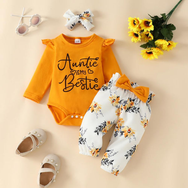 Baby Spring And Autumn Long Sleeve Romper Pants Set Girls Clothes Wholesale